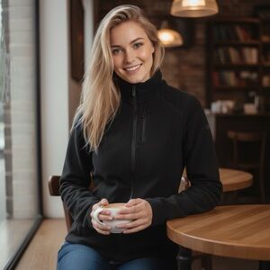 Icebreaker Merino Wool Women's Long Sleeve Full Zip Black Jacket Size M